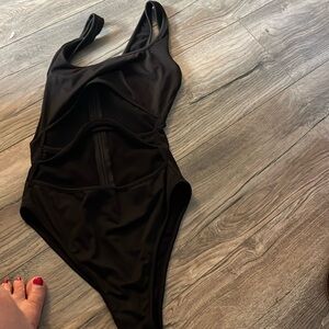 Black bathing suit, super cute, still time for swim party into the fall